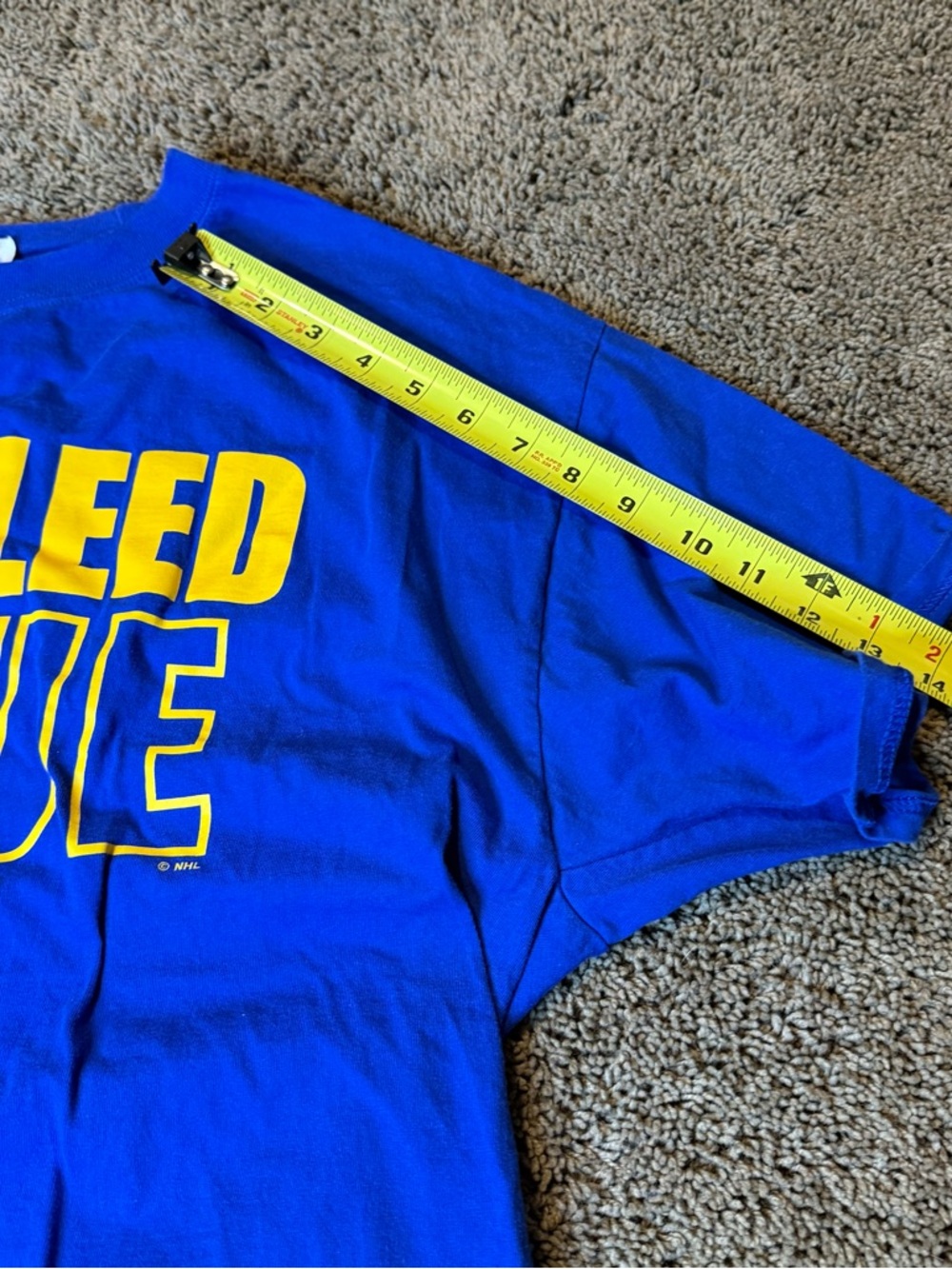 St. Louis We Bleed Blue Mens XL Blue NHL Hockey T-Shirt 100% Cotton SL - Picture 5 of 8